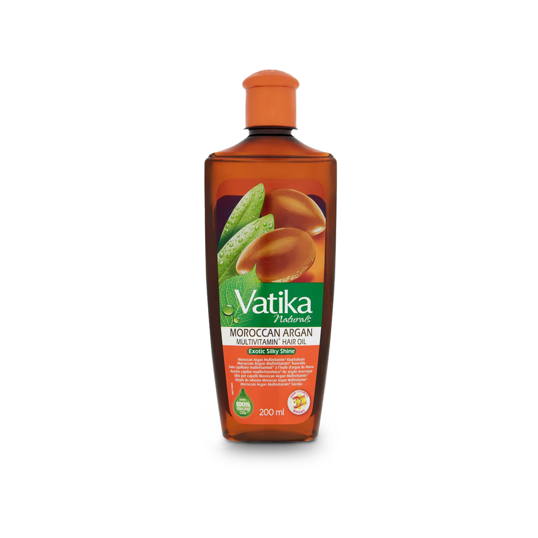 Vatika Naturals Moroccan Argan Multivitamin Hair Oil - Exotic Silky Shine (200 ml) - Sabina London