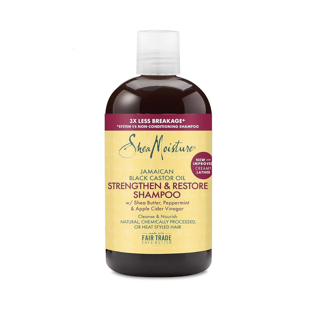 SheaMoisture Jamaican Black Castor Oil - Strengthen & Restore Shampoo with Shea Butter, Peppermint & Apple Cider Vinegar (384 ml)