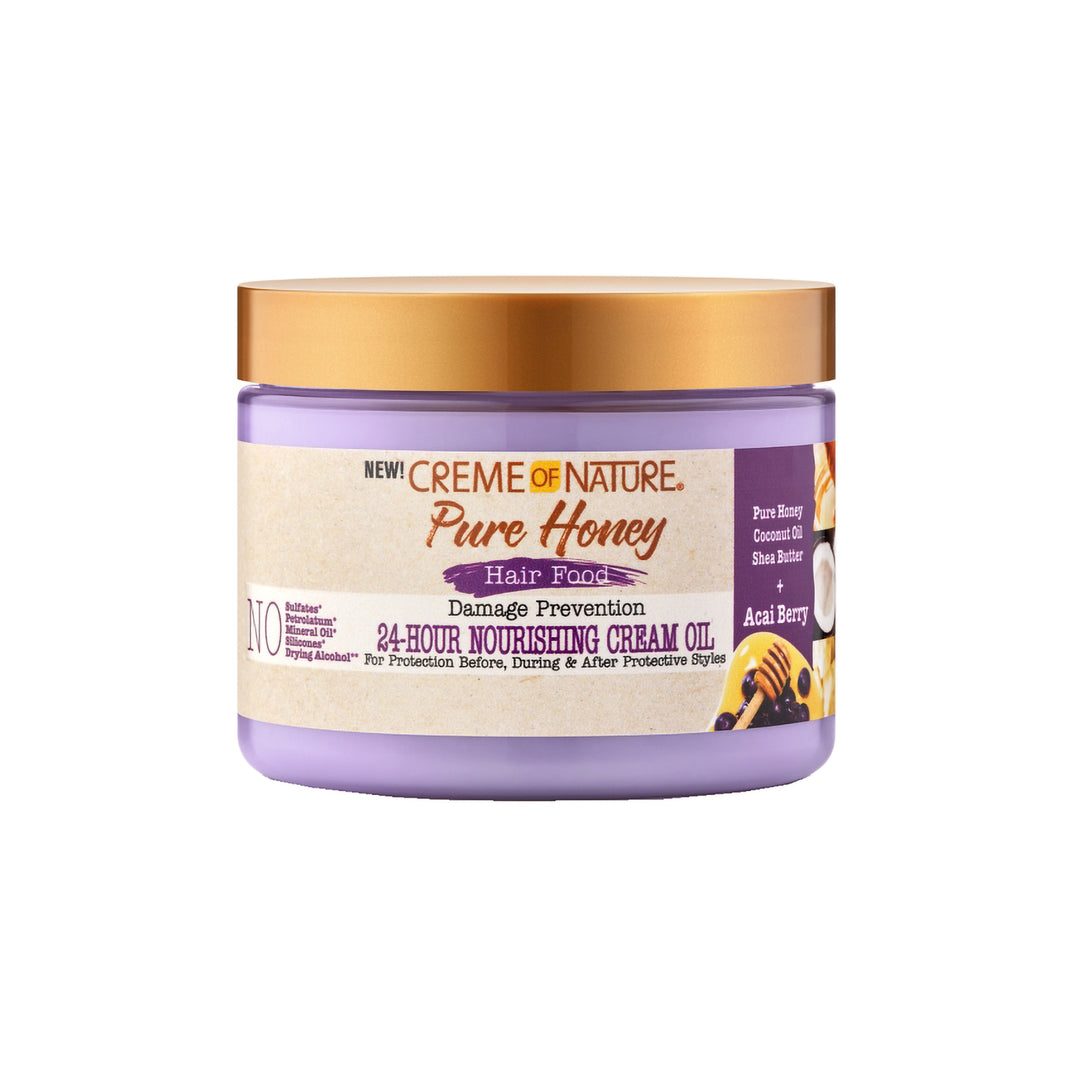 Creme of Nature Pure Honey Hair Food Damage Prevention 24-Hour Nourishing Cream Oil (139 ml)
