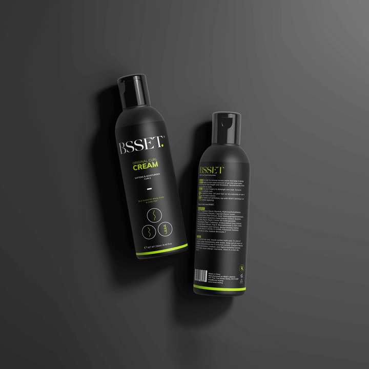BSSET Original Curl Cream - Softens & Moisturises Curls, with Jamaican Black Castor Oil & Olive Oil (250 ml)