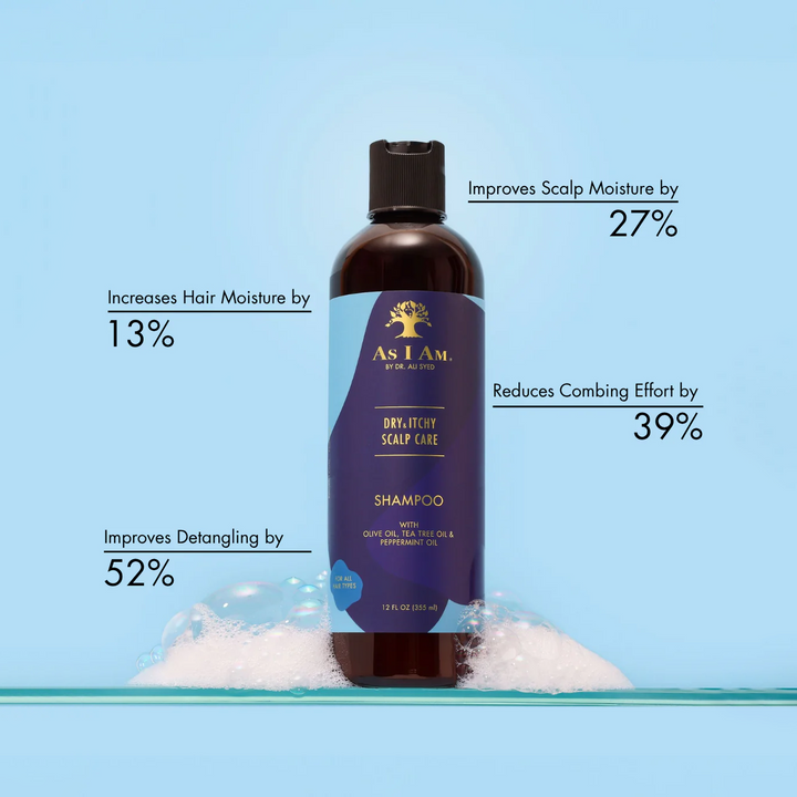 As I Am Dry & Itchy Scalp Care - Soothing Shampoo with Olive, Tea Tree & Peppermint Oils (355 ml)