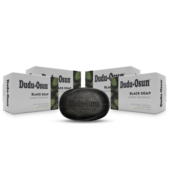 Dudu Osun African Black Soap Classic - Natural, with Shea Butter, Aloe Vera & Honey, Deep-Cleansing for Face & Body (150 g)