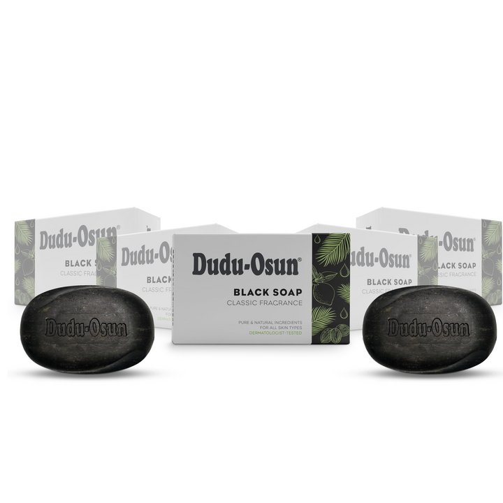 Dudu Osun African Black Soap Classic - Natural, with Shea Butter, Aloe Vera & Honey, Deep-Cleansing for Face & Body (150 g)