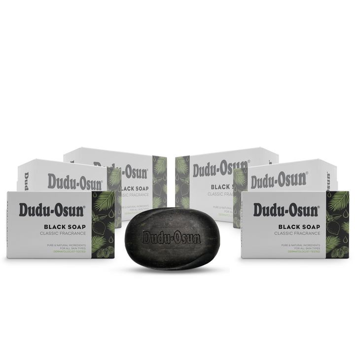 Dudu Osun African Black Soap Classic - Natural, with Shea Butter, Aloe Vera & Honey, Deep-Cleansing for Face & Body (150 g)