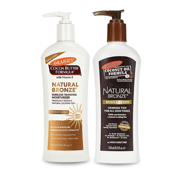 Palmer's Natural Bronze Sunless Tanning Bundle – Cocoa Butter & Coconut Oil Gradual Tan Lotions