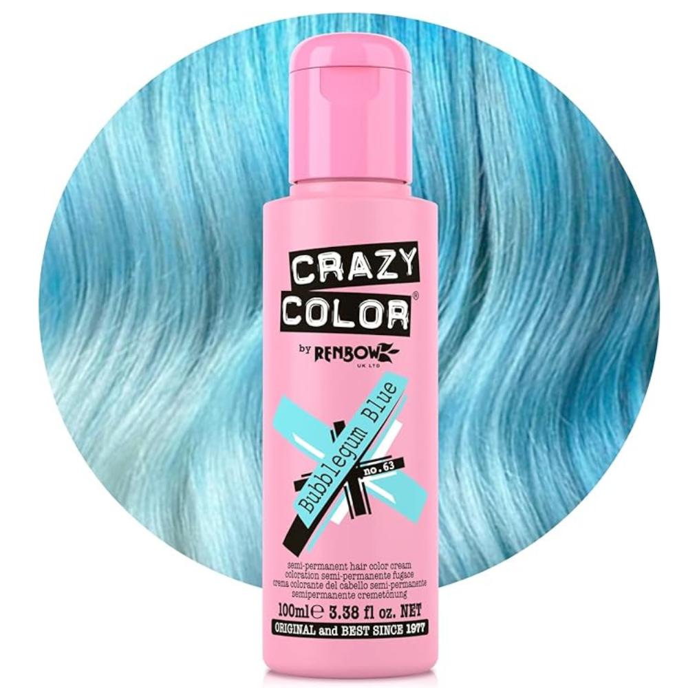 Crazy Color Semi-Permanent Hair Dye 100ml - 40 Vibrant Shades | Vegan, Cruelty-Free Bright Hair Color Cream | Sabina London