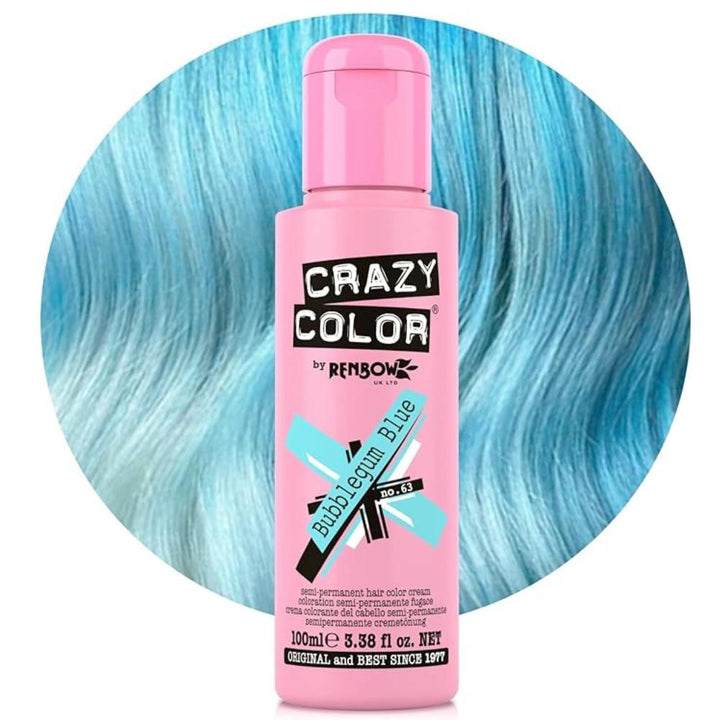 Crazy Color Semi-Permanent Hair Dye 100ml - 40 Vibrant Shades | Vegan, Cruelty-Free Bright Hair Color Cream | Sabina London