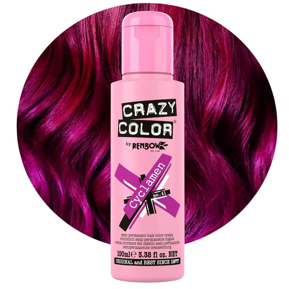 Crazy Color Semi-Permanent Hair Dye 100ml - 40 Vibrant Shades | Vegan, Cruelty-Free Bright Hair Color Cream | Sabina London
