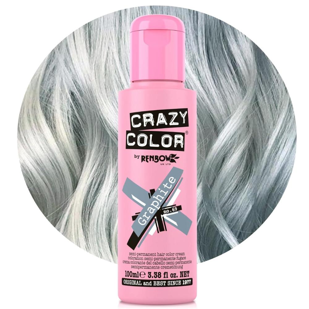 Crazy Color Semi-Permanent Hair Dye 100ml - 40 Vibrant Shades | Vegan, Cruelty-Free Bright Hair Color Cream | Sabina London