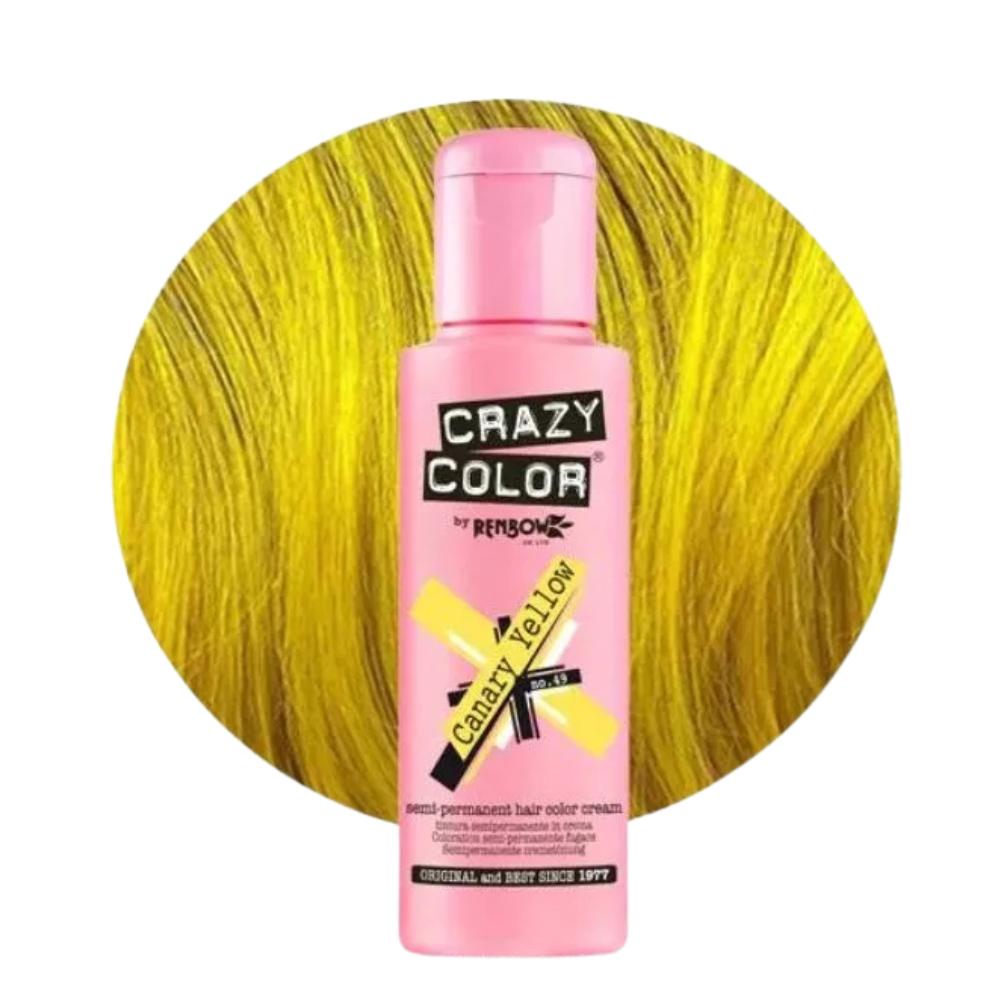 Crazy Color Semi-Permanent Hair Dye 100ml - 40 Vibrant Shades | Vegan, Cruelty-Free Bright Hair Color Cream | Sabina London