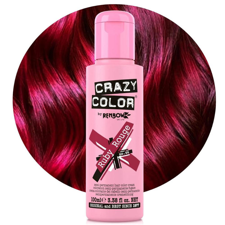Crazy Color Semi-Permanent Hair Dye 100ml - 40 Vibrant Shades | Vegan, Cruelty-Free Bright Hair Color Cream | Sabina London