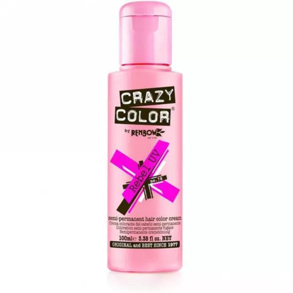 Crazy Color Semi-Permanent Hair Dye 100ml - 40 Vibrant Shades | Vegan, Cruelty-Free Bright Hair Color Cream | Sabina London
