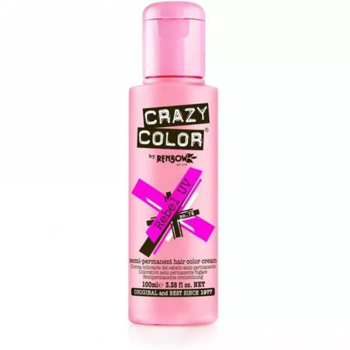 Crazy Color Semi-Permanent Hair Dye 100ml - 40 Vibrant Shades | Vegan, Cruelty-Free Bright Hair Color Cream | Sabina London