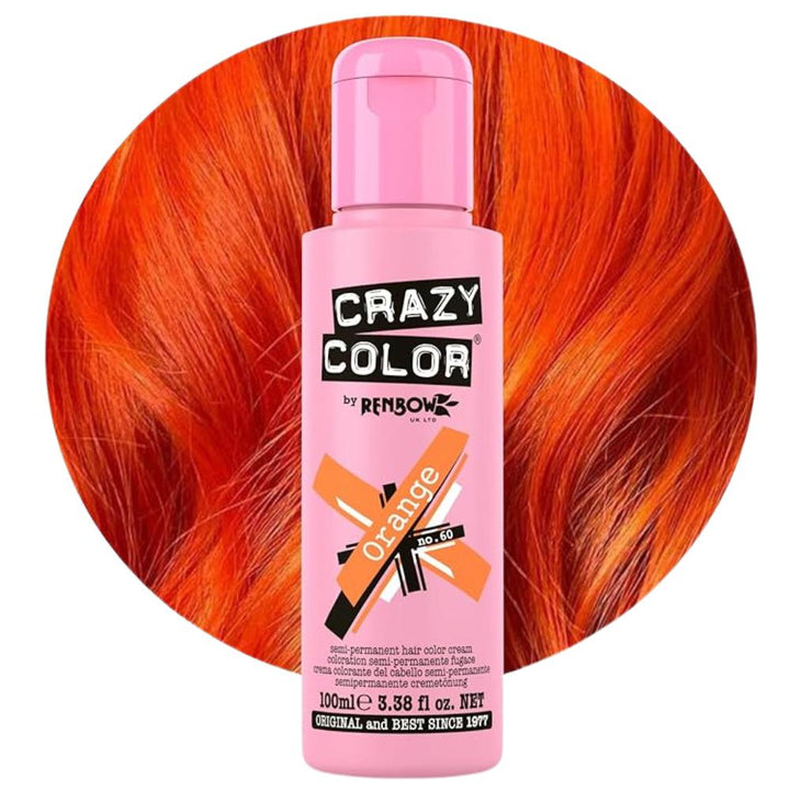 Crazy Color Semi-Permanent Hair Dye 100ml - 40 Vibrant Shades | Vegan, Cruelty-Free Bright Hair Color Cream | Sabina London