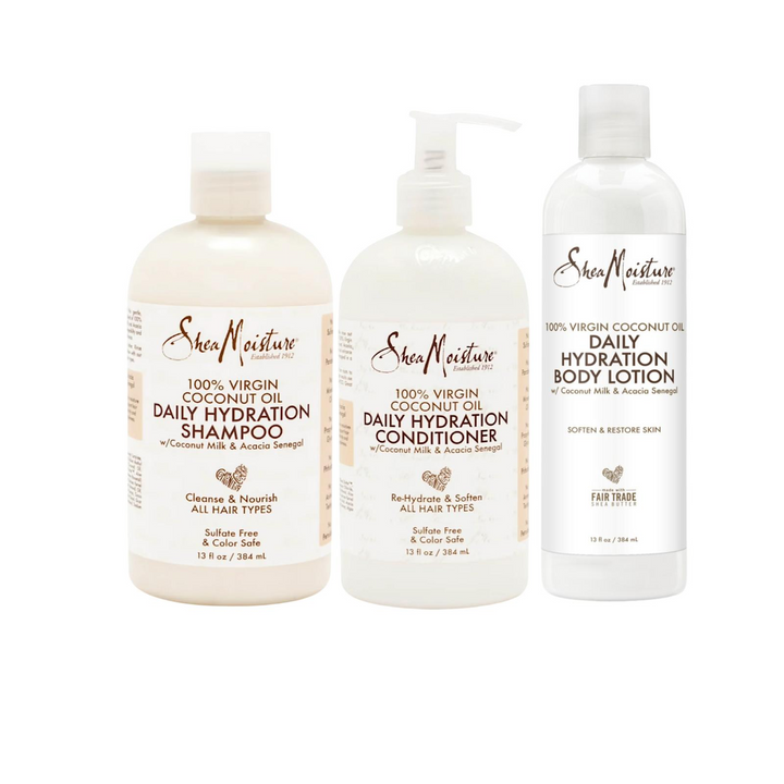 SheaMoisture 100% Virgin Coconut Oil - Daily Hydration Hair & Body Trio