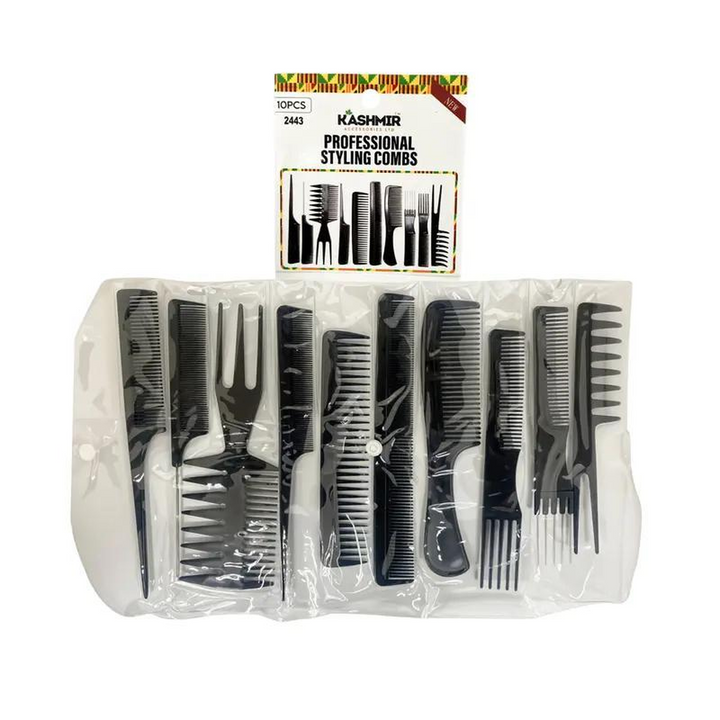 Beauty Ambition - Professional 10-Piece Hair Styling Comb Set for All Hair Types