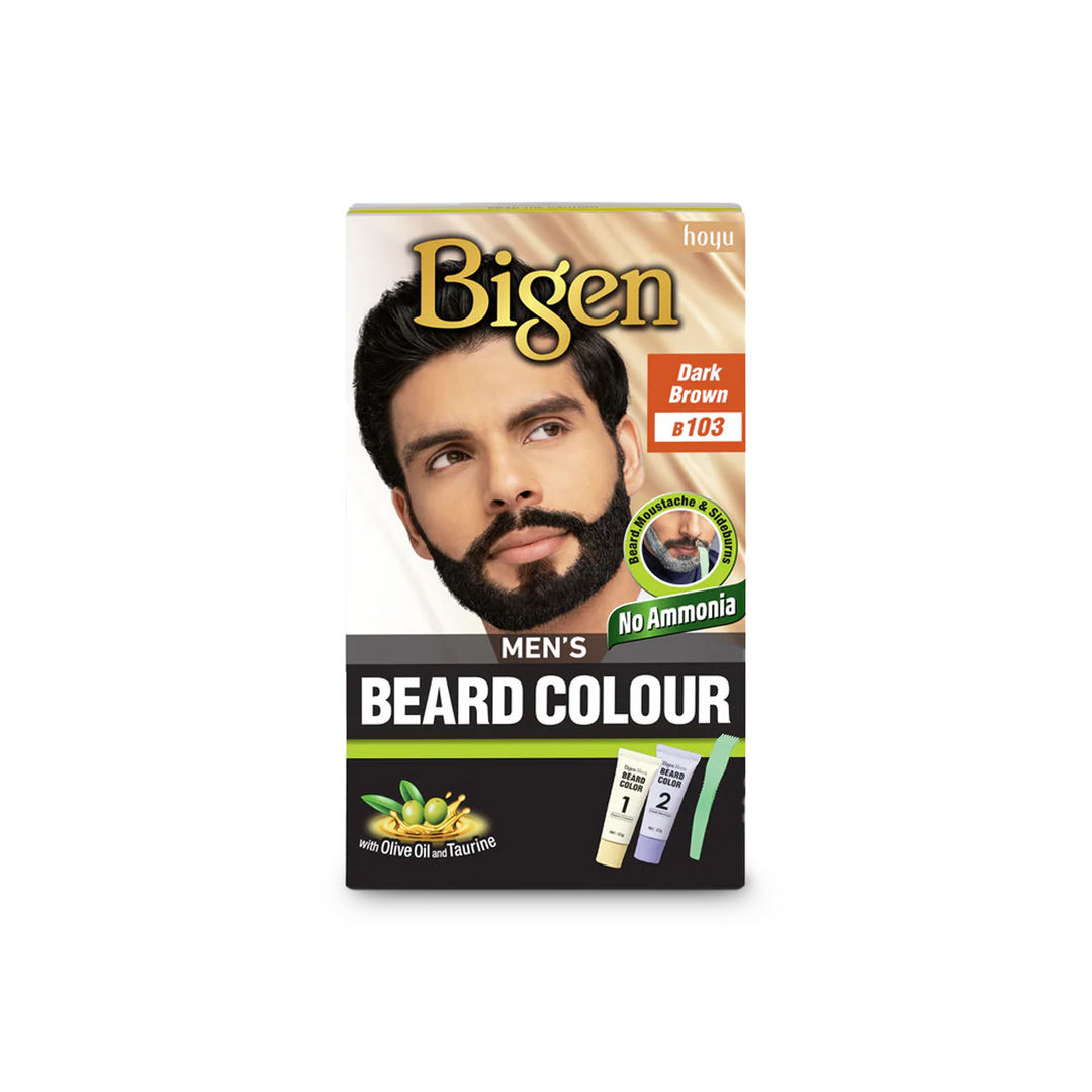 Bigen Men's Beard Colour B100-B105 - Ammonia-Free Permanent Beard Dye for Men with Taurine & Olive Oil (Fast-Touch Comb)