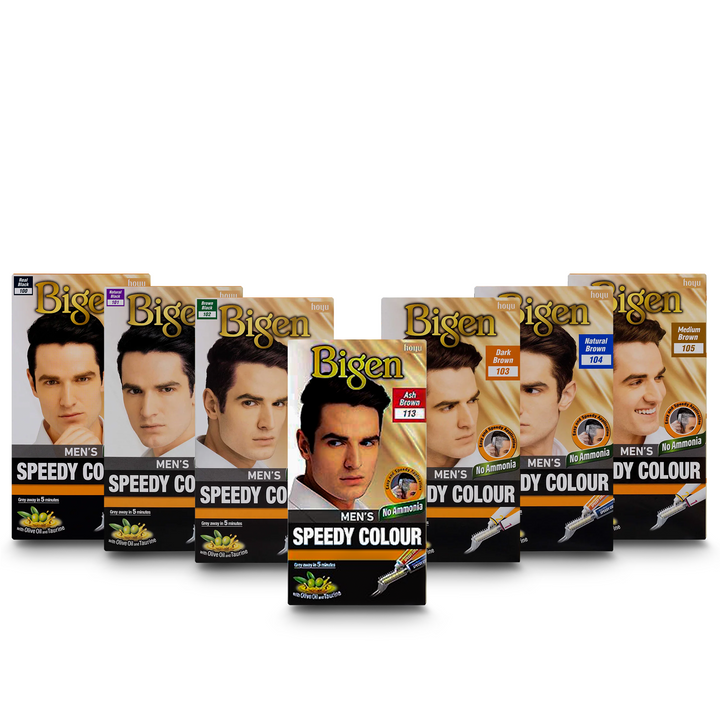 Bigen Men’s Speedy Colour (100-105, 113) Ammonia-Free Permanent Hair Colour for Men