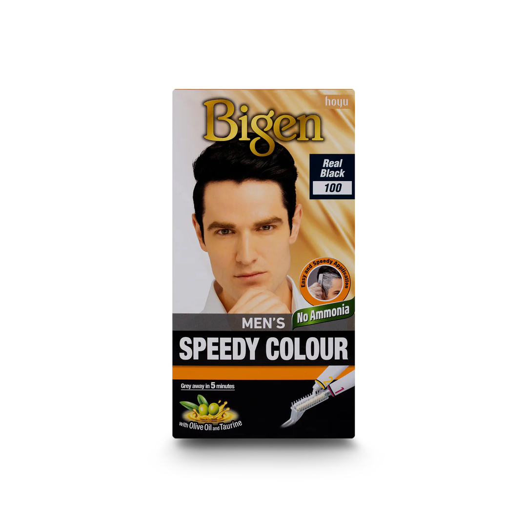 Bigen Men’s Speedy Colour (100-105, 113) Ammonia-Free Permanent Hair Colour for Men