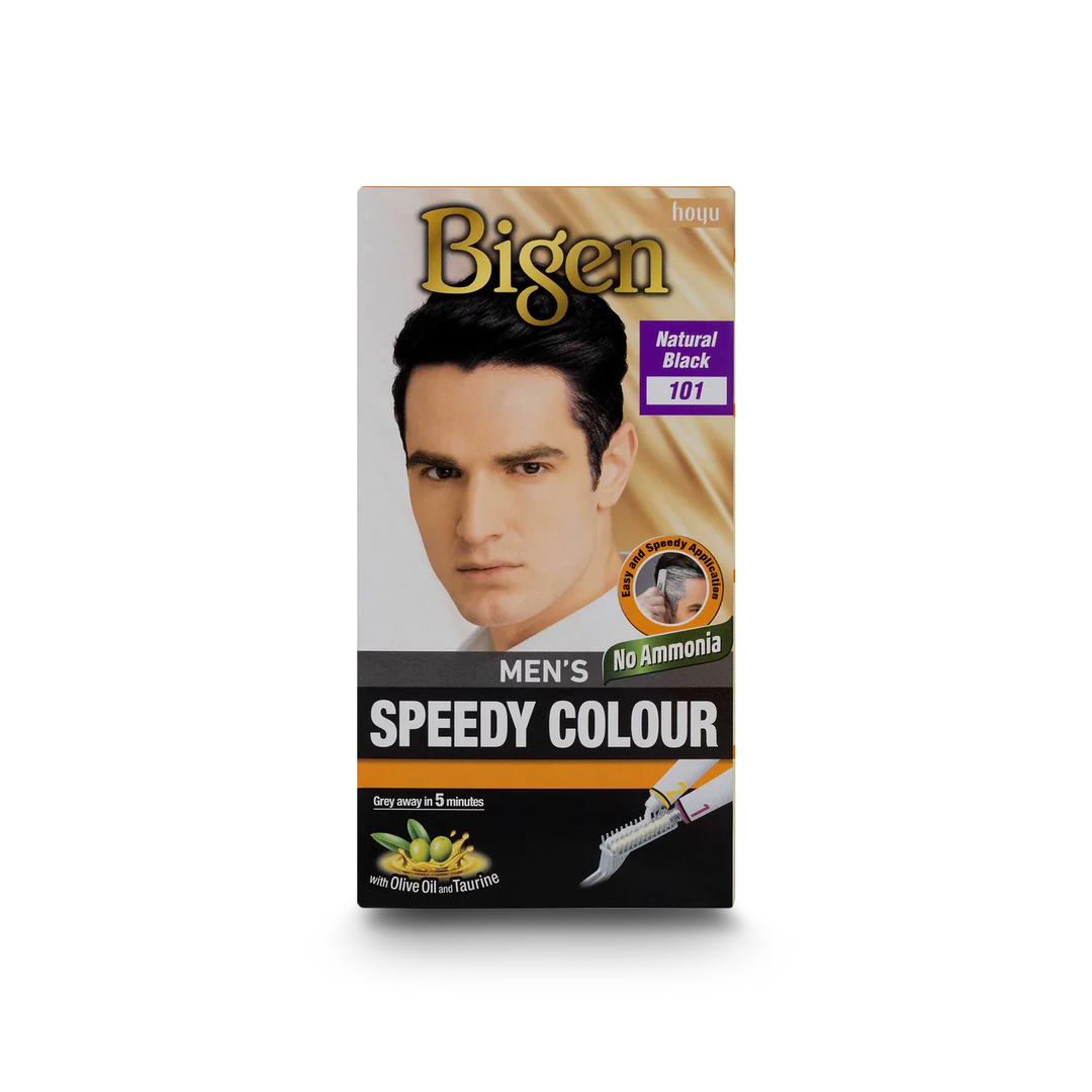 Bigen Men’s Speedy Colour (100-105, 113) Ammonia-Free Permanent Hair Colour for Men