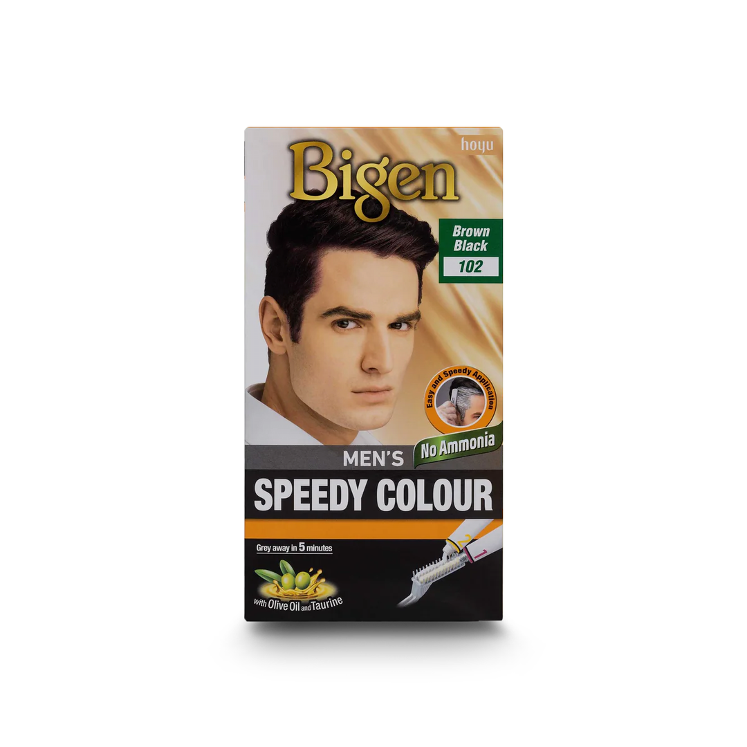 Bigen Men’s Speedy Colour (100-105, 113) Ammonia-Free Permanent Hair Colour for Men