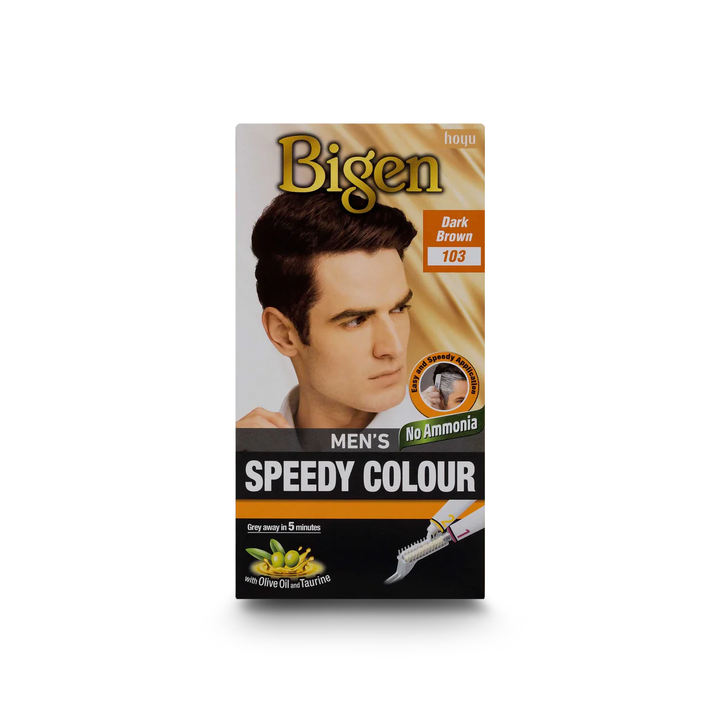 Bigen Men’s Speedy Colour (100-105, 113) Ammonia-Free Permanent Hair Colour for Men