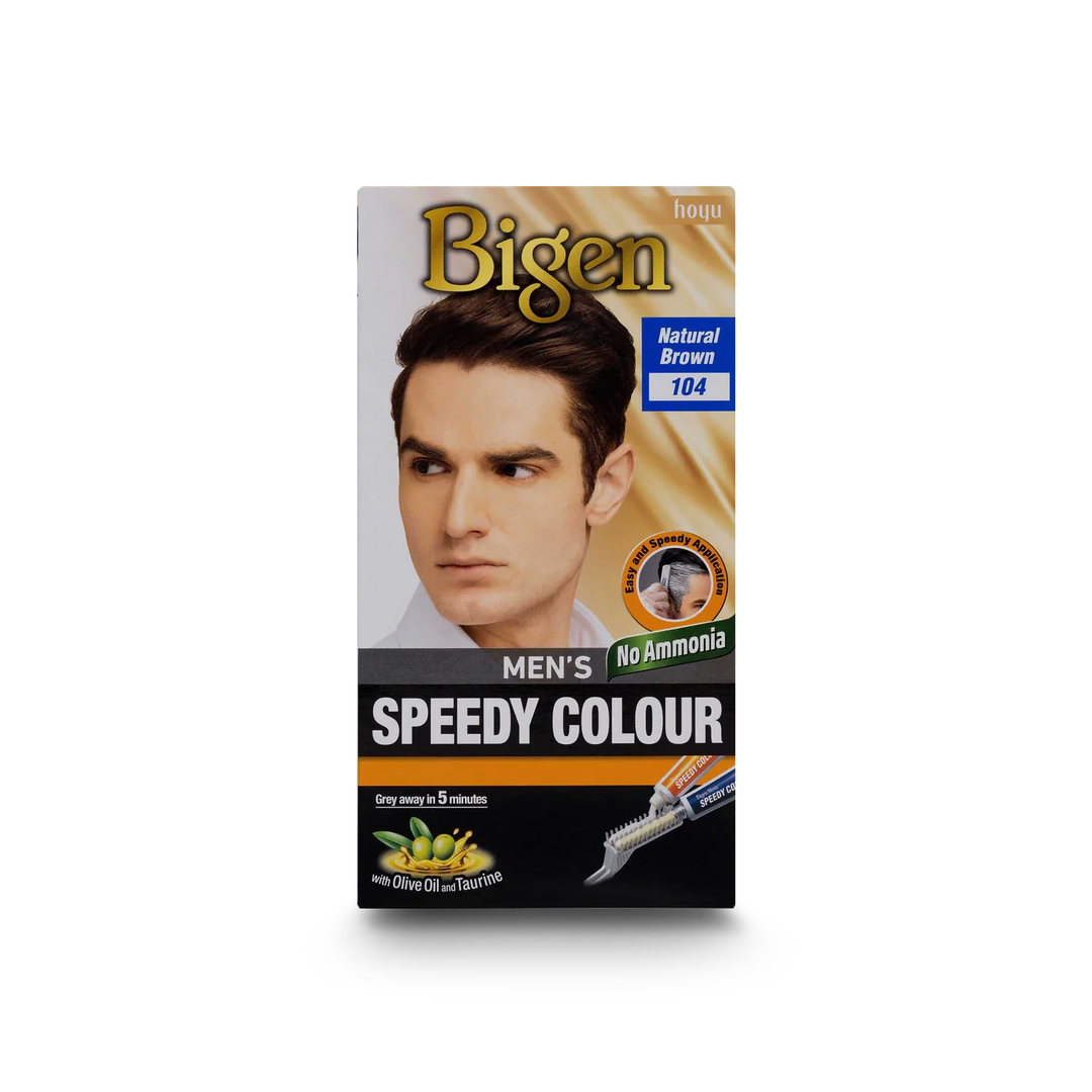 Bigen Men’s Speedy Colour (100-105, 113) Ammonia-Free Permanent Hair Colour for Men