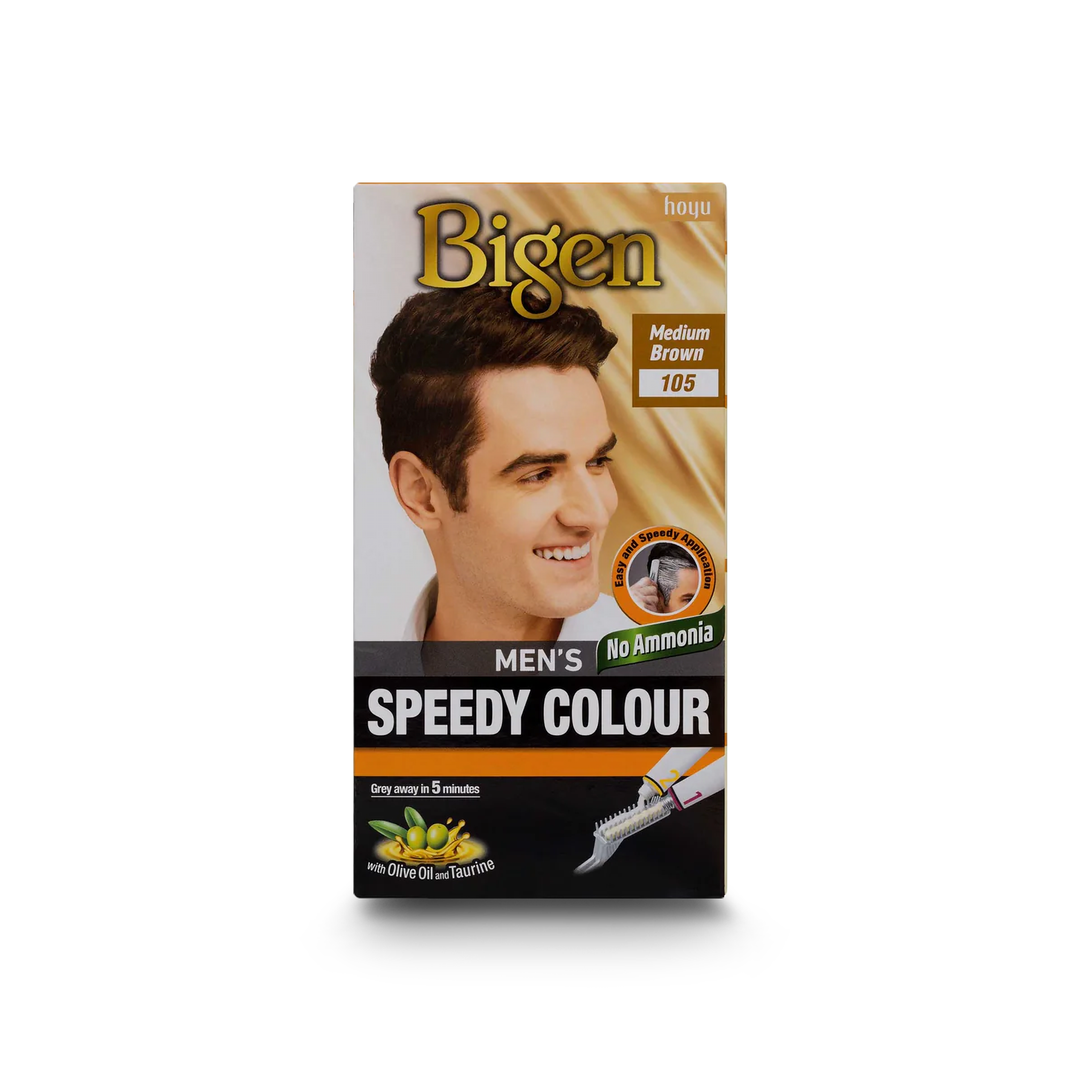 Bigen Men’s Speedy Colour (100-105, 113) Ammonia-Free Permanent Hair Colour for Men