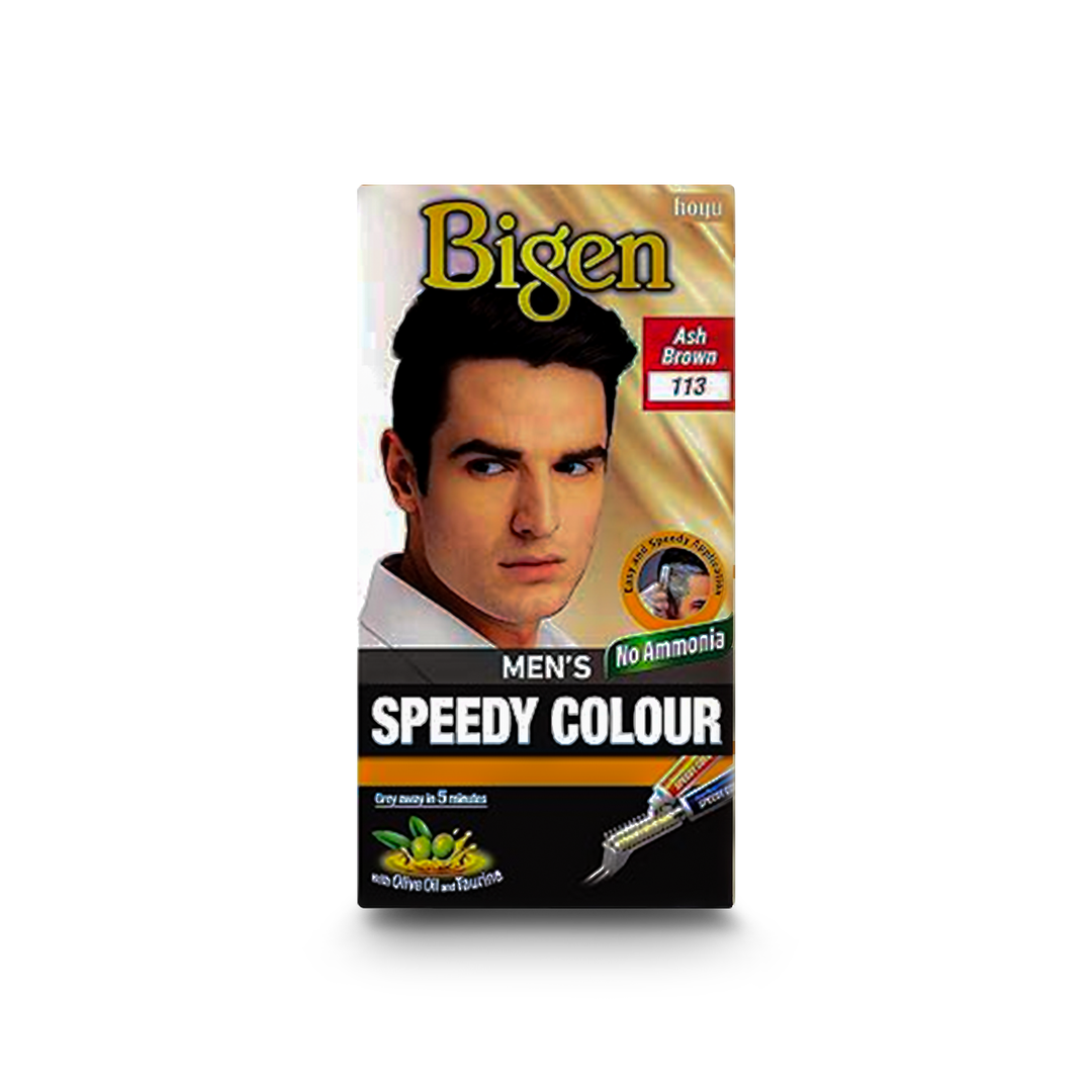 Bigen Men’s Speedy Colour (100-105, 113) Ammonia-Free Permanent Hair Colour for Men