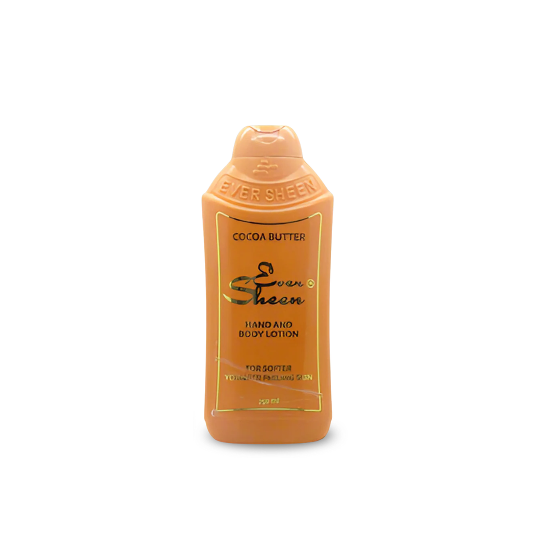 Ever Sheen Cocoa Butter Skin Care Bundle - Hand and Body Lotion, Creme, and Beauty Soap for Softer, Younger-Feeling Skin