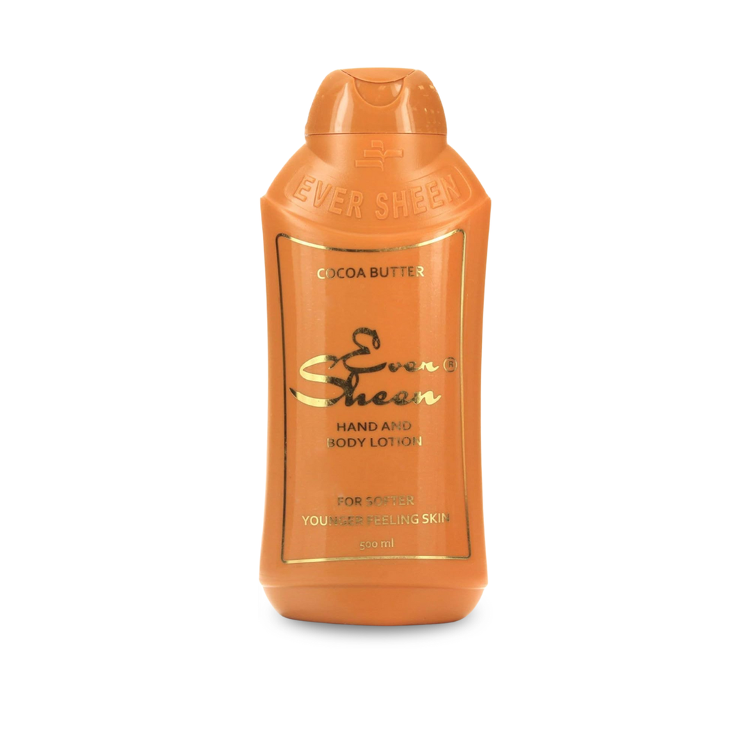 Ever Sheen Cocoa Butter Skin Care Bundle - Hand and Body Lotion, Creme, and Beauty Soap for Softer, Younger-Feeling Skin