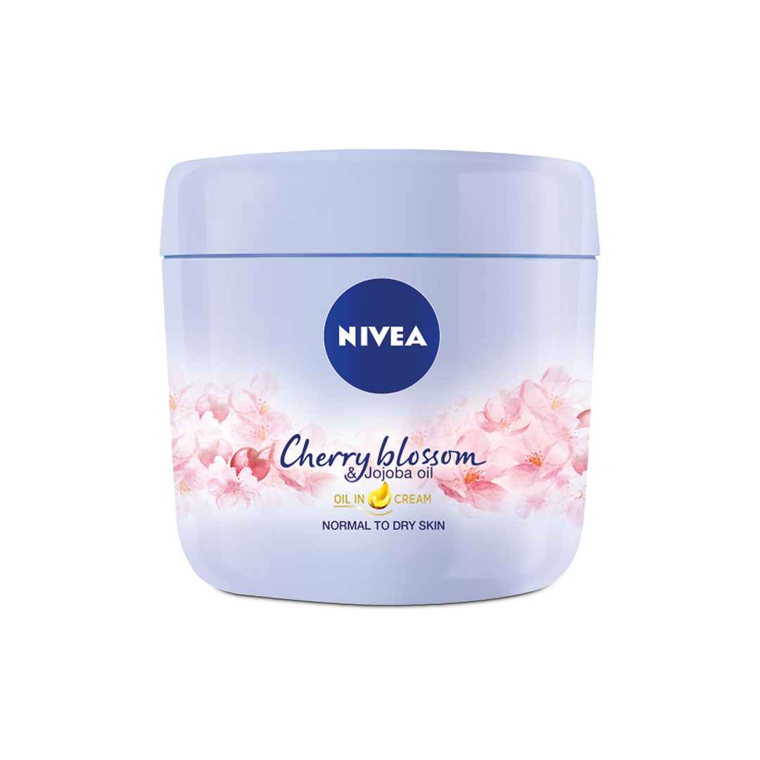 NIVEA Oil in Lotion & Cream - Cherry Blossom & Jojoba Oil for 24h Deep Moisture (400 ml)