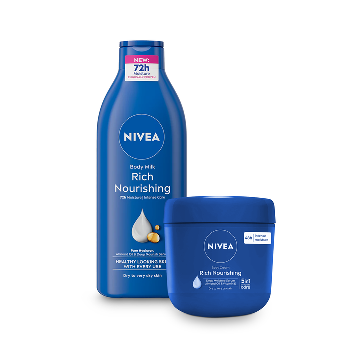 NIVEA Rich Nourishing - 5-in-1 Complete Care Body Lotion & Cream for Dry to Very Dry Skin