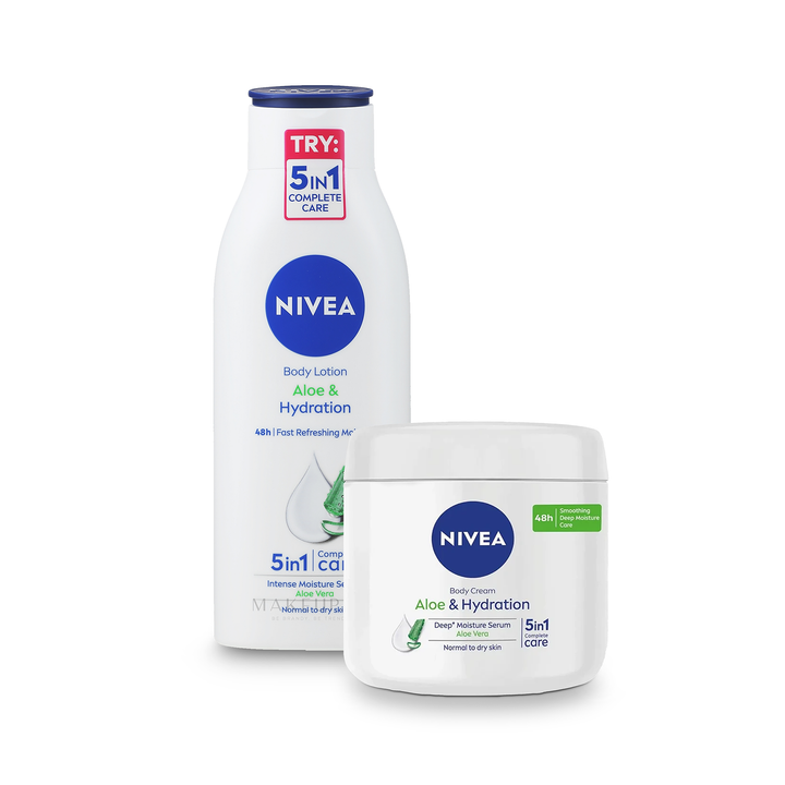 Nivea Aloe & Hydration - 48h Refreshing Moisture Body Lotion & Cream for Normal to Dry Skin