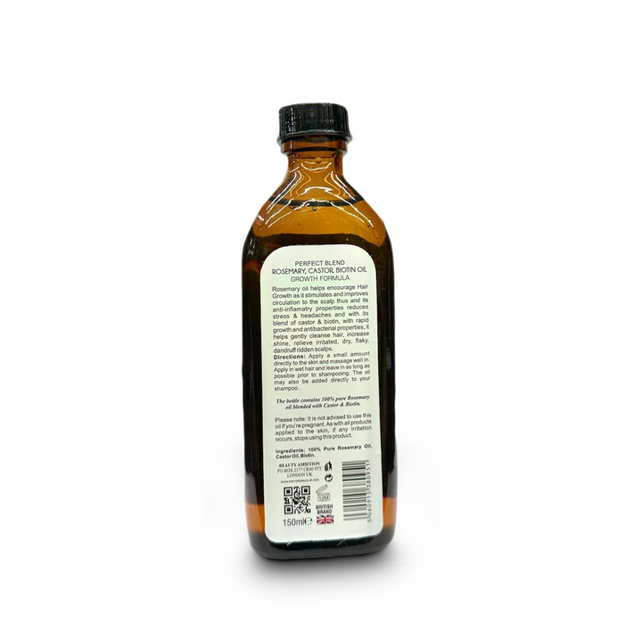 Beauty Ambition Rosemary Castor Biotin Oil - Strength & Growth Boost (150 ml) | Sabina London