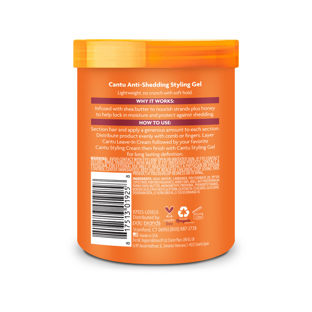 Cantu Shea Butter Honey Anti-Shedding Styling Gel - Maximum Hold & Nourishment