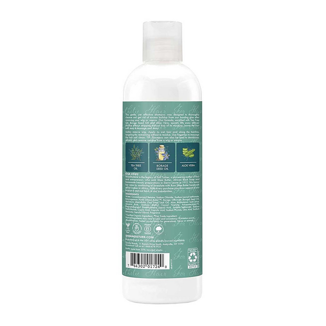 SheaMoisture Tea Tree & Borage Seed Oil - Residue Remover Shampoo with Aloe - For Wigs & Weaves (384 ml)