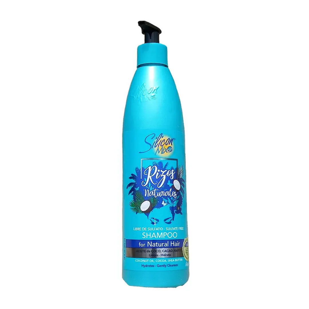 Silicon Mix Rizos Naturals - Sulfate-Free Natural Hair Shampoo - with Coconut Oil, Cocoa & Shea Butter - Hydrates & Gently Cleanses (473 ml)