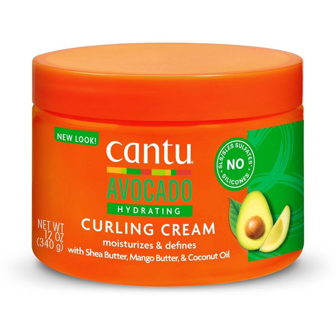 Cantu Avocado Silicone-Free Hydrating Curling Cream with Shea & Mango Butter for Frizz-Free Curls (355 ml)
