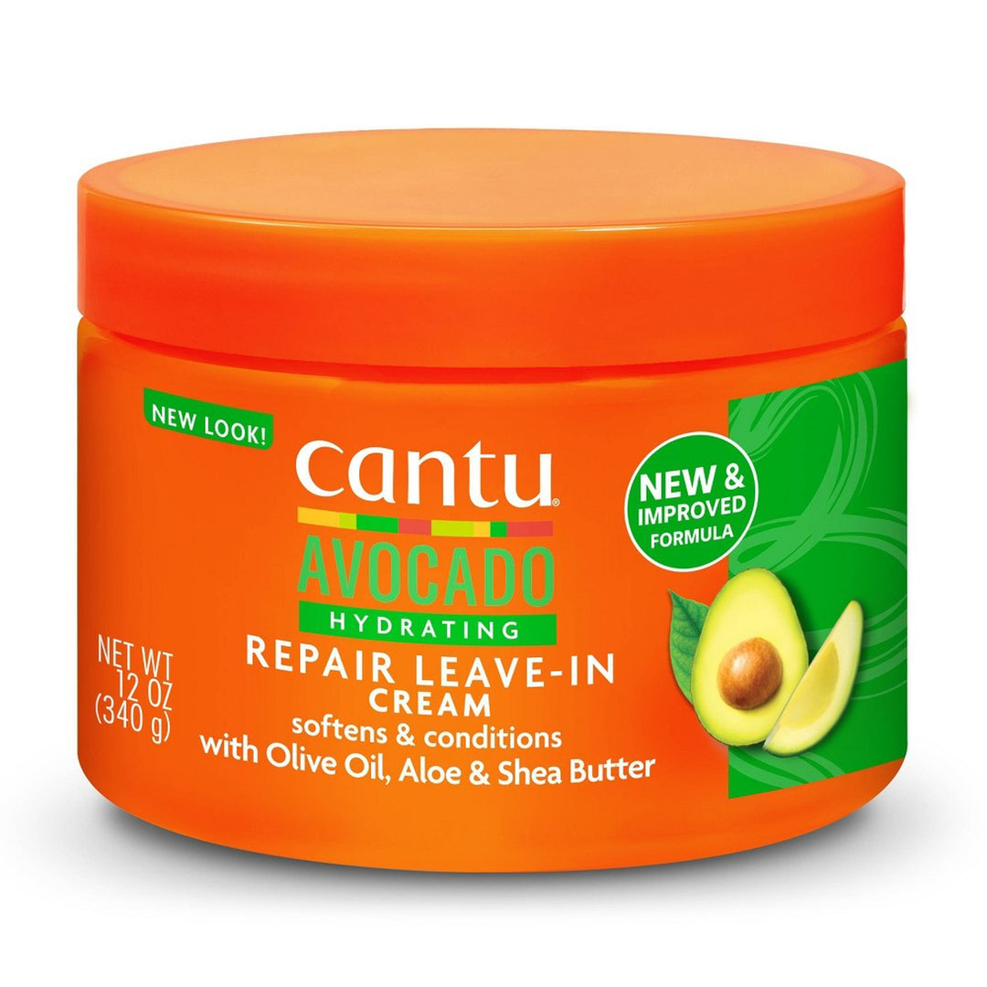 Cantu Avocado Sulfate-Free Hydrating Leave-In Conditioning Cream with Olive Oil, Aloe & Shea Butter for Soft, Radiant Curls (355 ml)