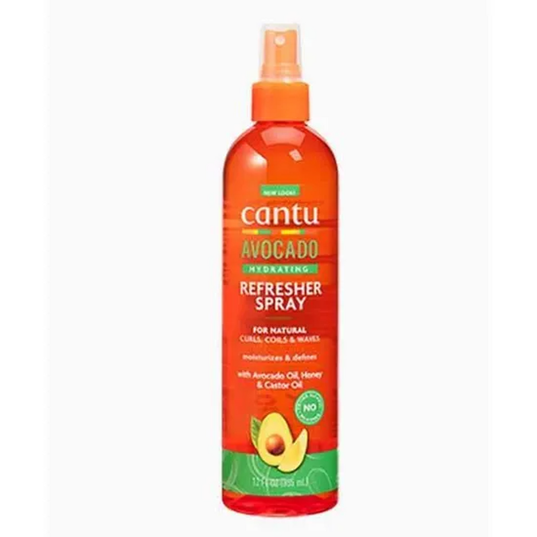 Cantu Avocado Hydrating Refresher Spray with Honey & Marshmallow for Revitalized Curls (355 ml)