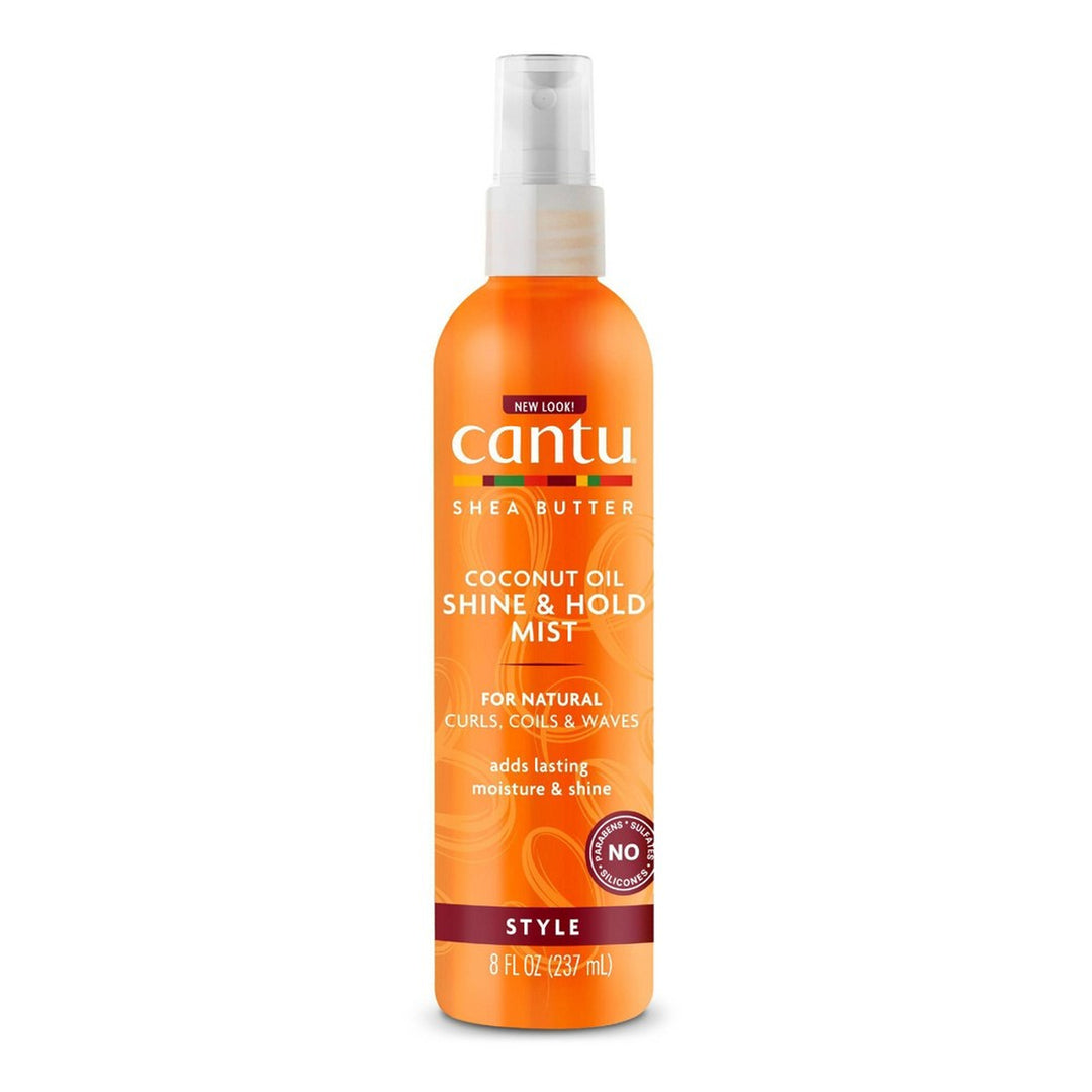Cantu Shea Butter Coconut Oil Shine & Hold Mist for Moisturized, Defined Curls & Waves (237 ml)