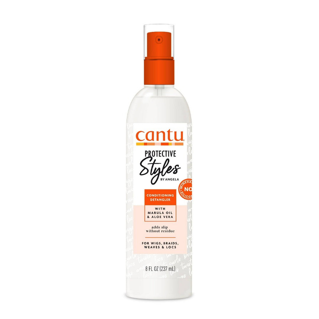 Cantu Protective Styles by Angela Conditioning Detangling Spray with Marula Oil & Aloe Vera for Wigs, Braids & Locs (237 ml)
