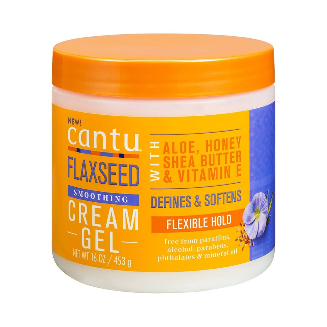 Cantu Flaxseed Smoothing Cream Gel for Frizz-Free, Defined Hair, 473 ml