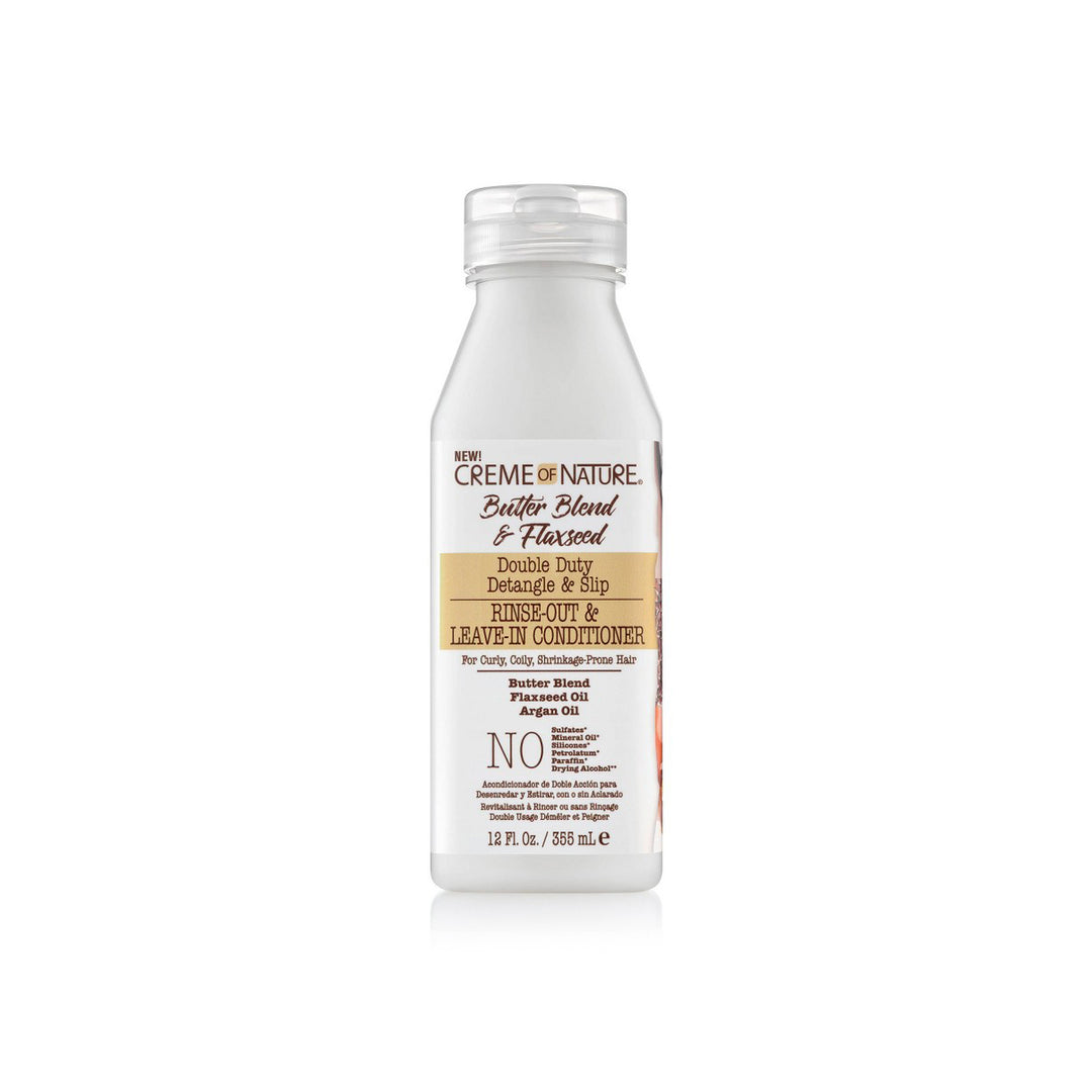 Creme of Nature Butter Blend & Flaxseed Detangle & Slip Rinse Out & Leave-In Conditioner (355 ml)