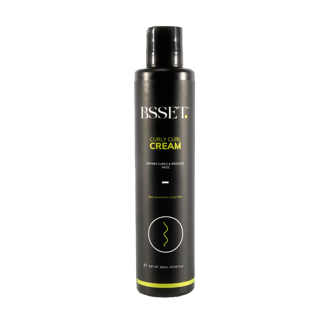 BSSET Curly Curl Cream - Defines & Reduces Frizz, with Macadamia & Flaxseed Oil (300 ml) 