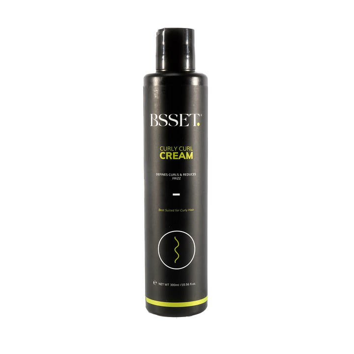BSSET Curly Curl Cream - Defines & Reduces Frizz, with Macadamia & Flaxseed Oil (300 ml) 