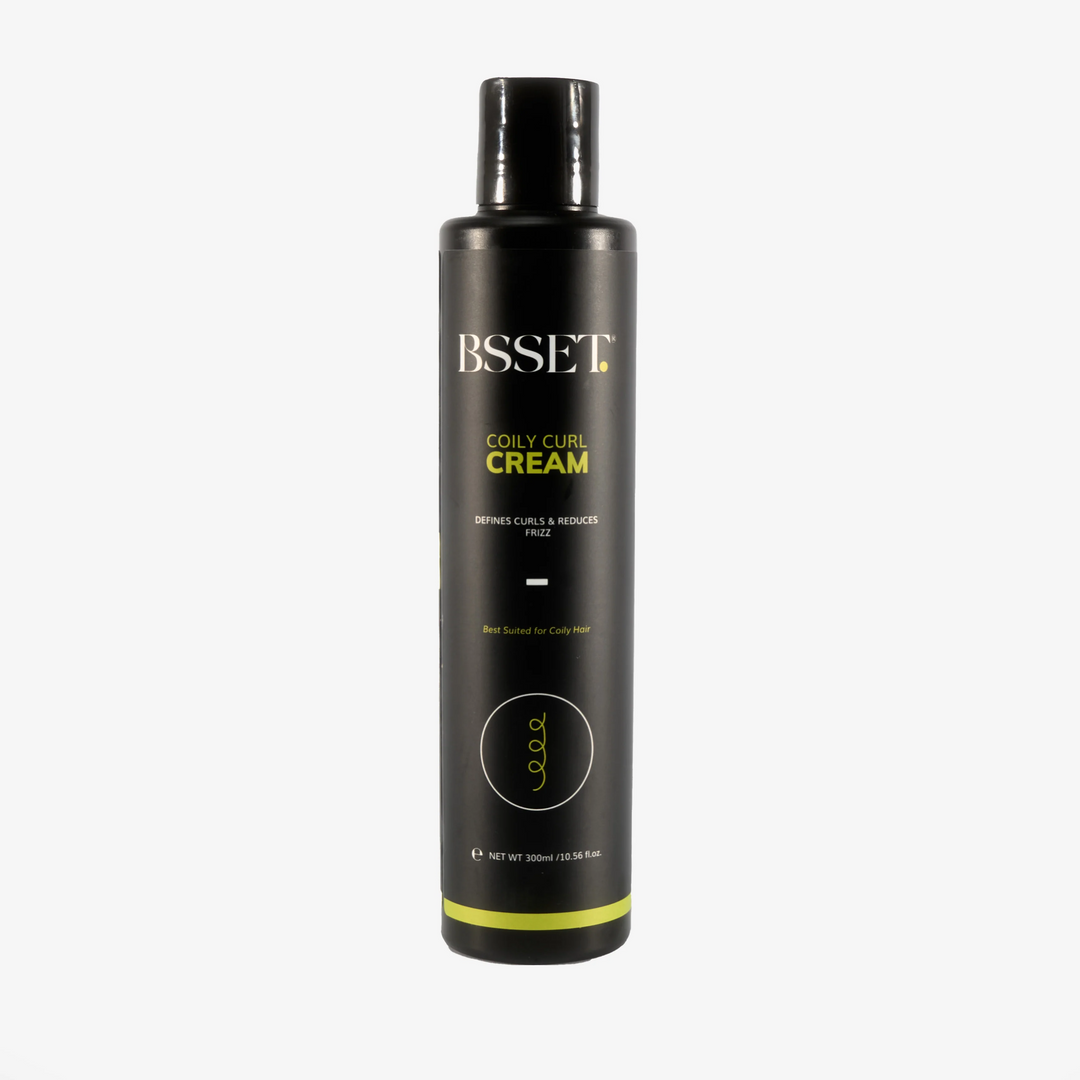 BSSET Coily Curl Cream - Defines & Reduces Frizz, with Shea Butter & Coconut Oil (300 ml) 