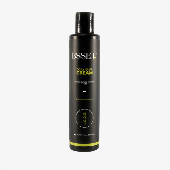 BSSET Coily Curl Cream - Defines & Reduces Frizz, with Shea Butter & Coconut Oil (300 ml) 
