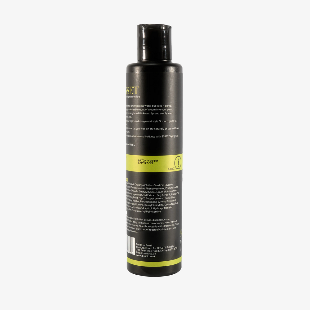 BSSET Coily Curl Cream - Defines & Reduces Frizz, with Shea Butter & Coconut Oil (300 ml) 
